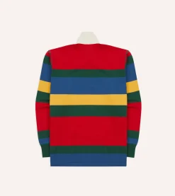 Drake’s Multi Stripe Cotton Rugby Shirt