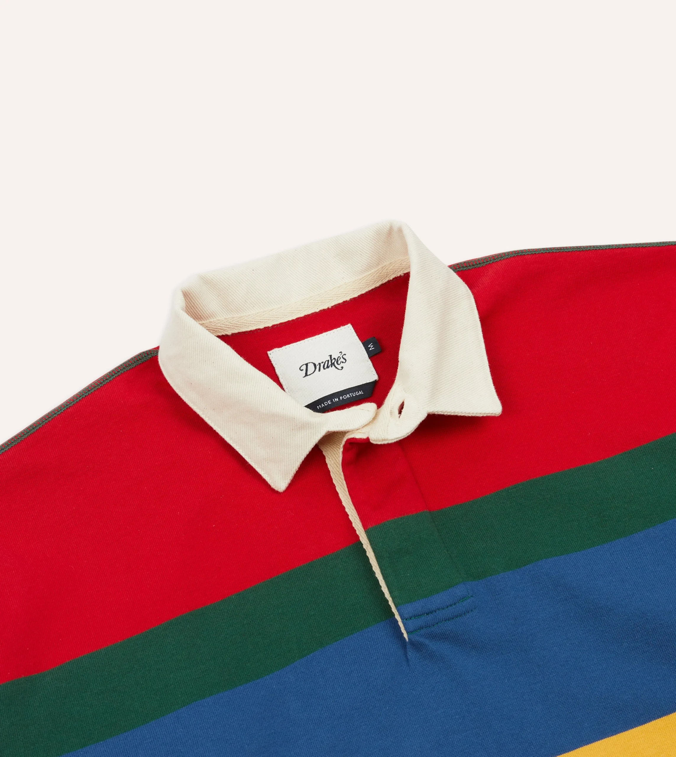 Drake’s Multi Stripe Cotton Rugby Shirt