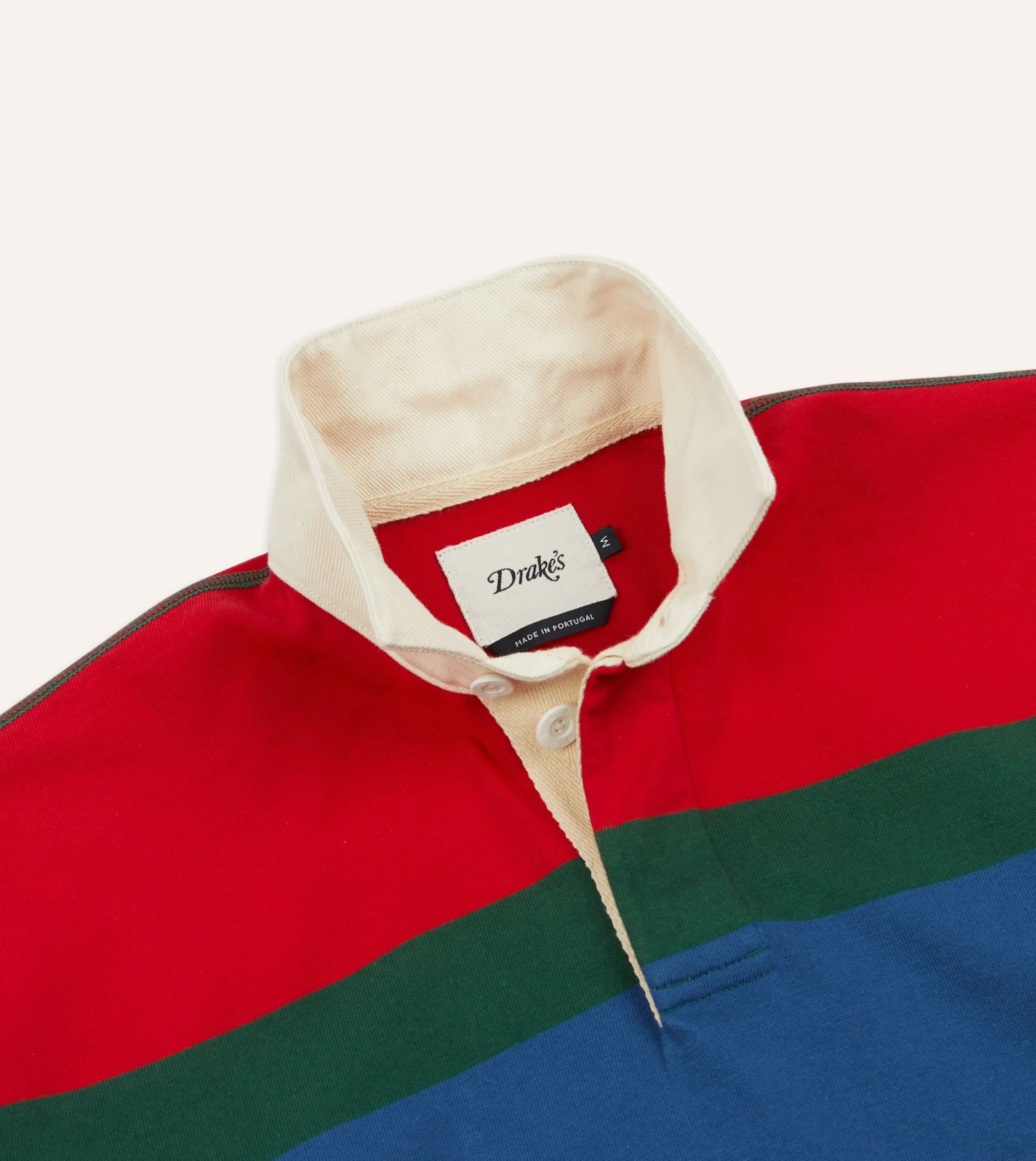 Drake’s Multi Stripe Cotton Rugby Shirt