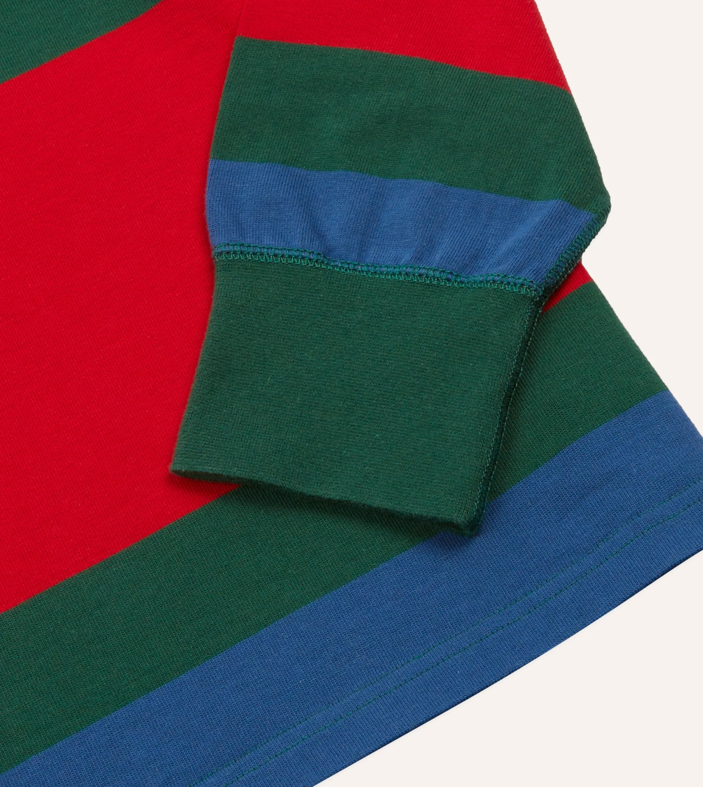 Drake’s Multi Stripe Cotton Rugby Shirt