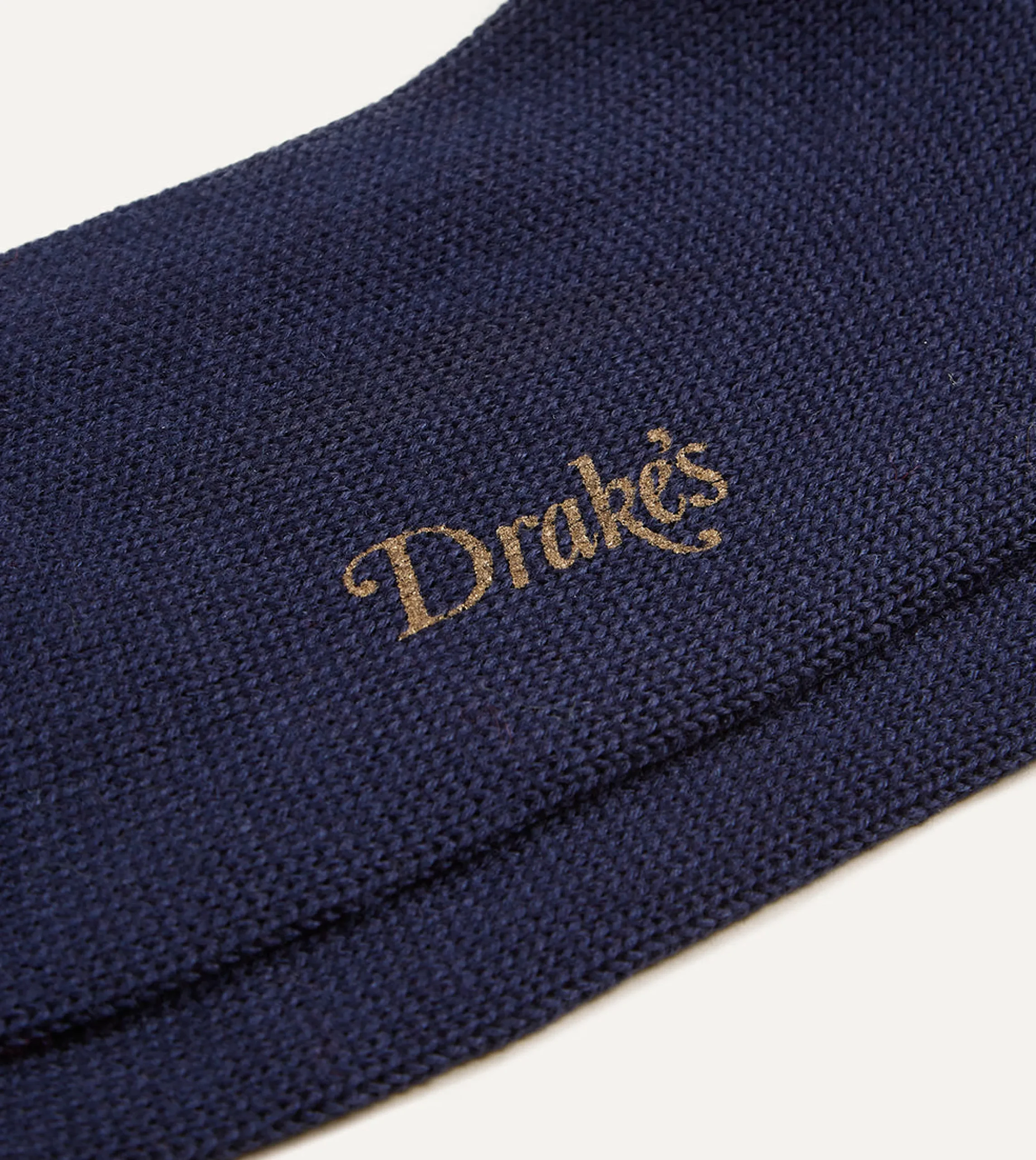 Drake’s Navy Argyle Wool Cotton Socks