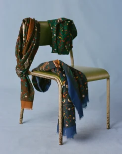 Drake’s Birds Of Paradise Print Wool Scarf
