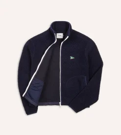 Drake’s Boucle Wool Zip Fleece Jacket