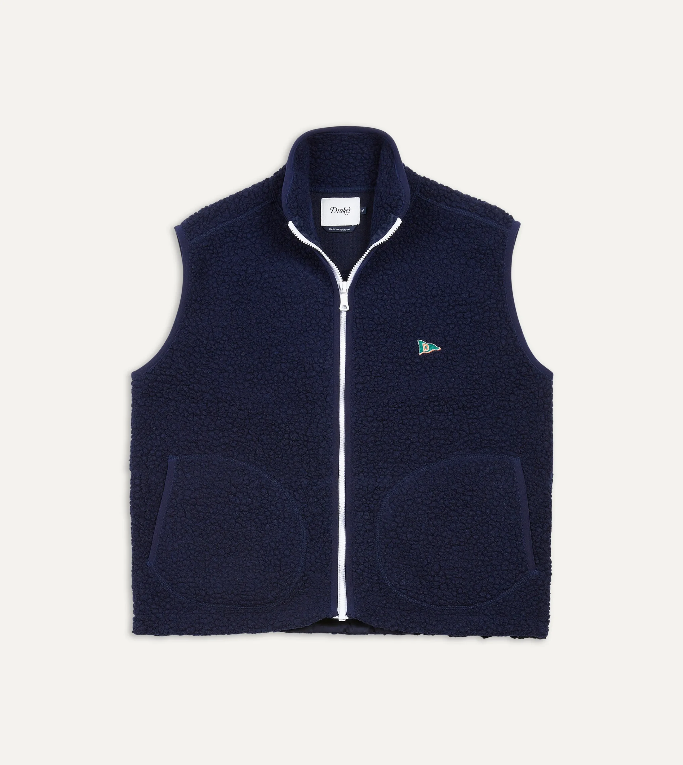 Drake’s Boucle Wool Zip Fleece Vest
