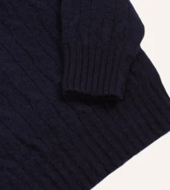Drake’s Brushed Cable Knit Shetland Crew Neck Jumper