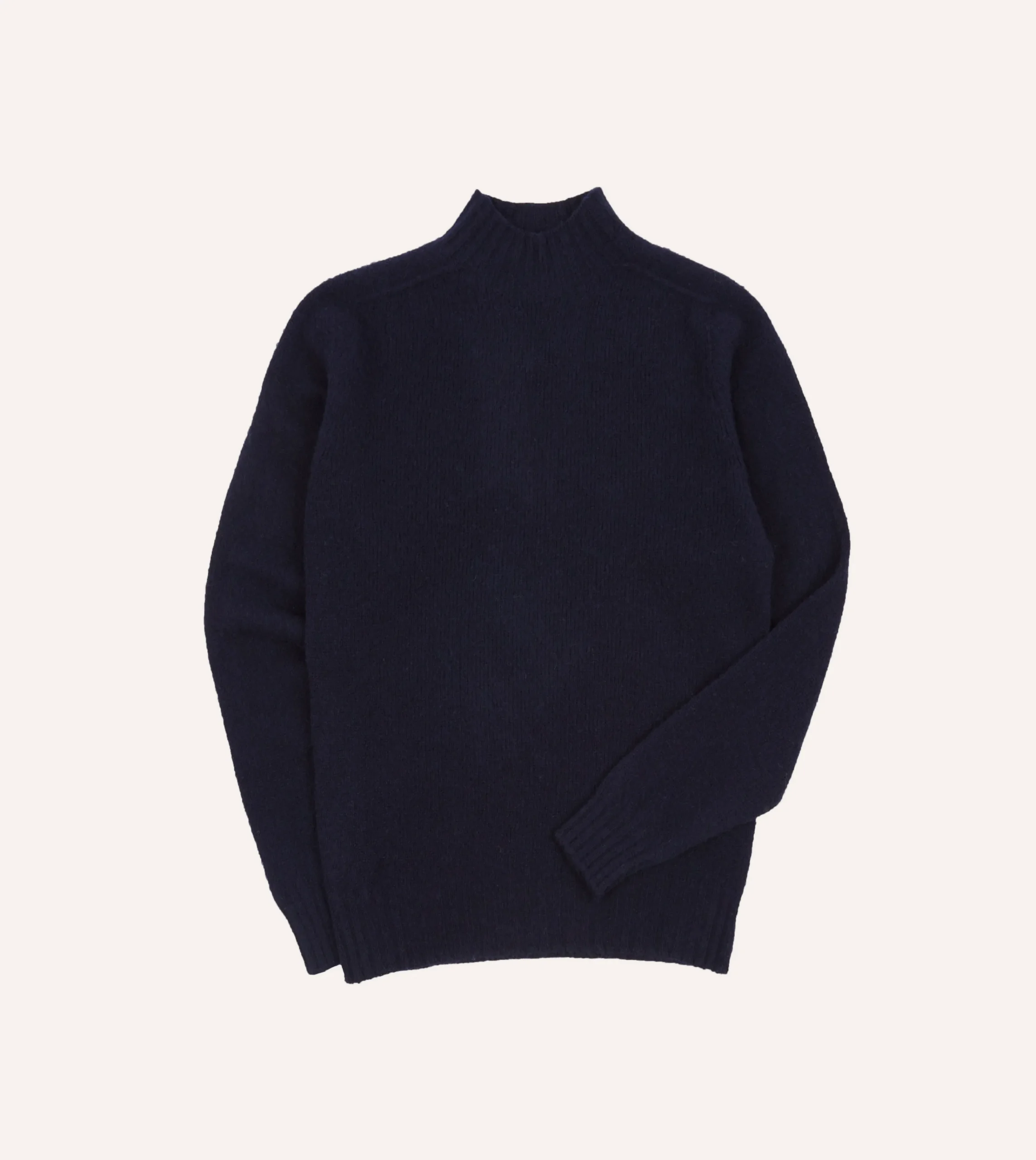 Drake’s Brushed Shetland Mock Neck Jumper