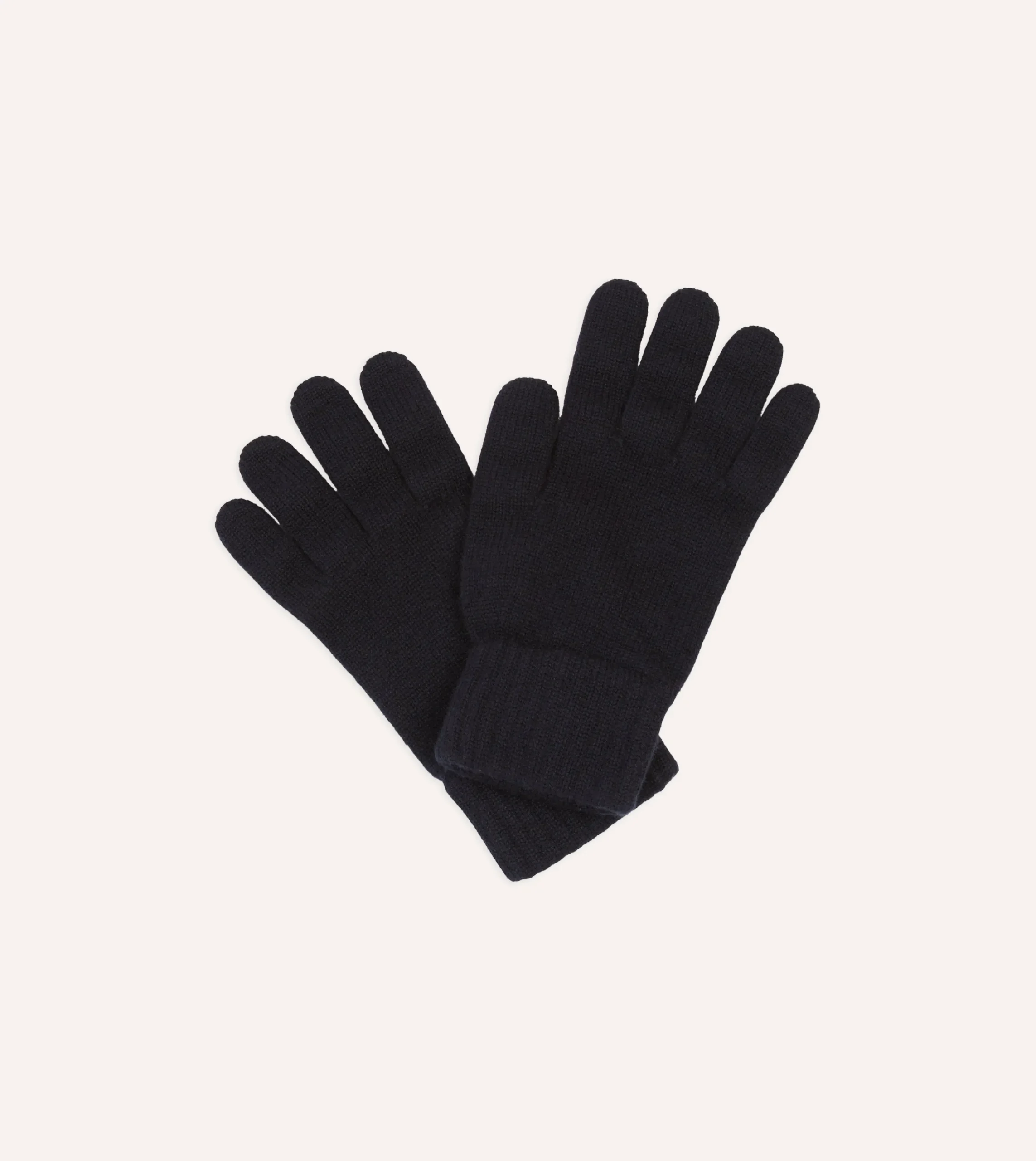 Drake’s Navy Cashmere Knitted Gloves