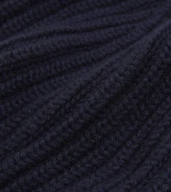 Drake’s Navy Cashmere Ribbed Knit Cap