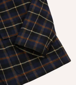Drake’s Navy Check Wool-Cotton Four-Pocket Chore Jacket