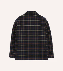 Drake’s Navy Check Wool-Cotton Four-Pocket Chore Jacket
