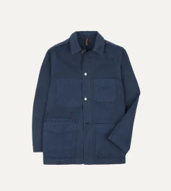 Drake’s Navy Cotton Duck Canvas Five-Pocket Chore Jacket