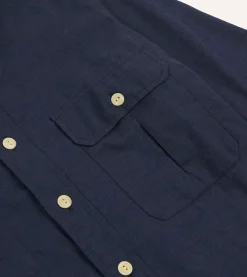 Drake’s Cotton Flannel Two-Pocket Work Shirt