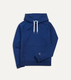 Drake’s Navy Cotton Hooded Sweatshirt