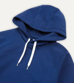 Drake’s Navy Cotton Hooded Sweatshirt