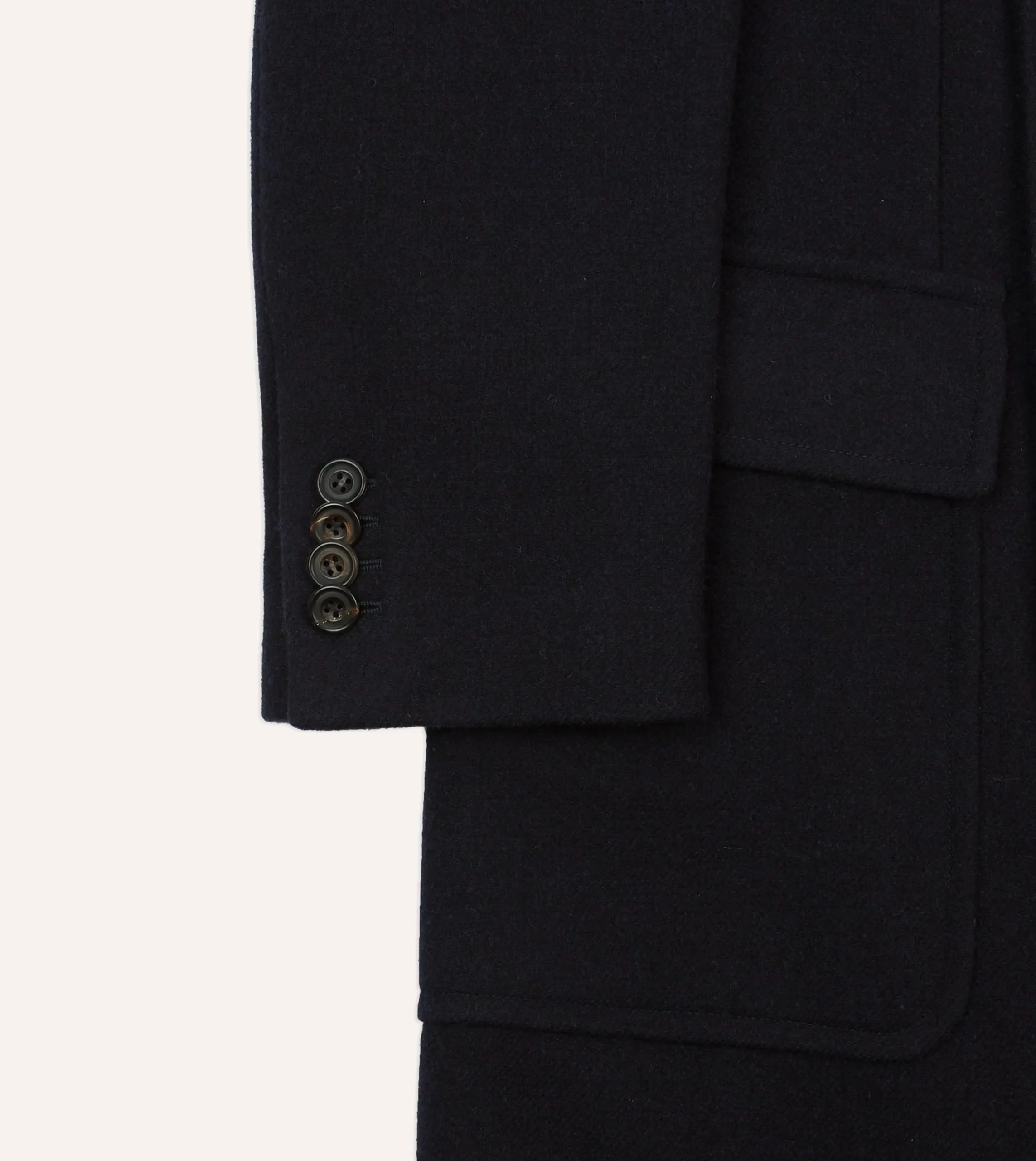Drake’s Navy Double-Breasted Wool Overcoat