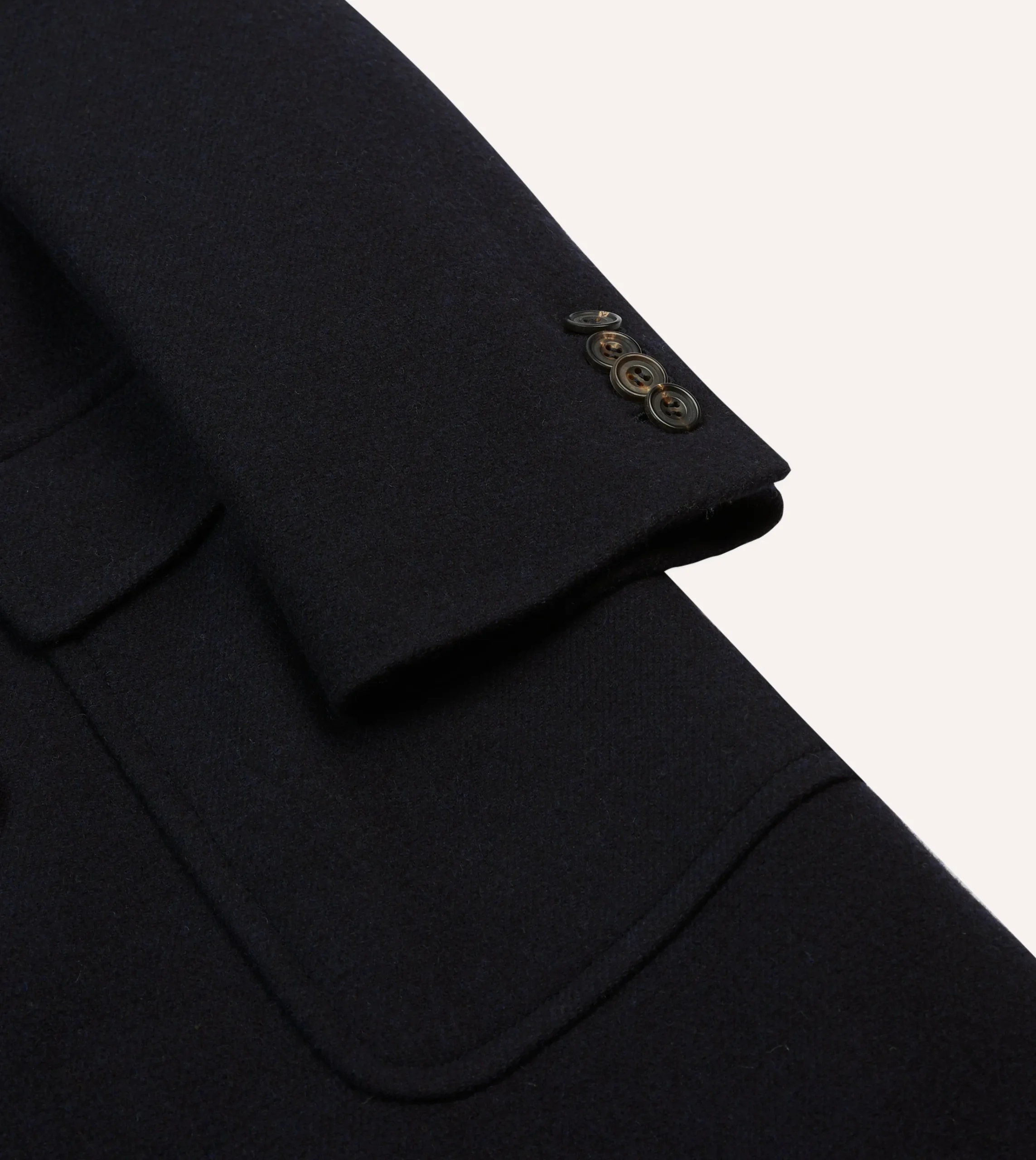 Drake’s Navy Double-Breasted Wool Overcoat