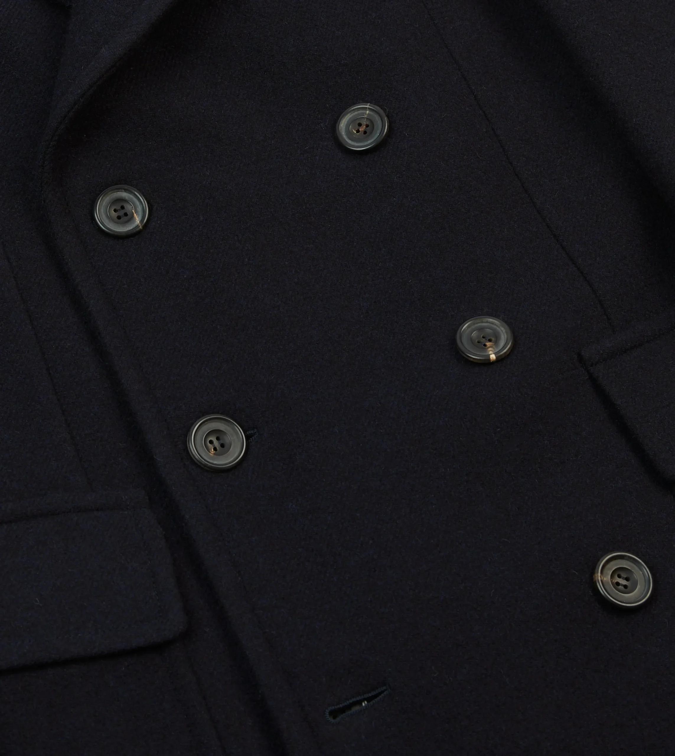 Drake’s Navy Double-Breasted Wool Overcoat