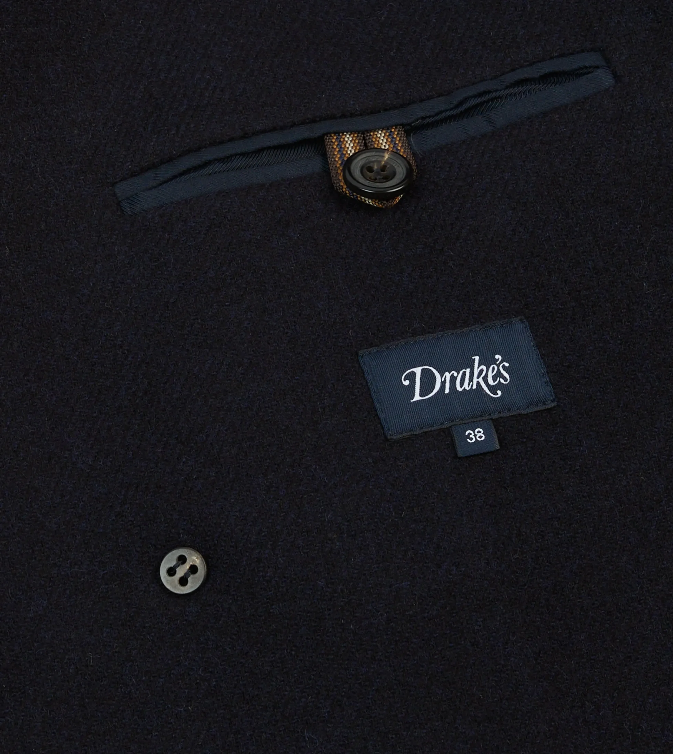 Drake’s Navy Double-Breasted Wool Overcoat