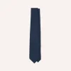 Drake’s Navy Hand Rolled Large Knot Grenadine Tie