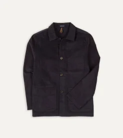 Drake’s Navy Japanese Selvedge Corduroy Five-Pocket Chore Jacket