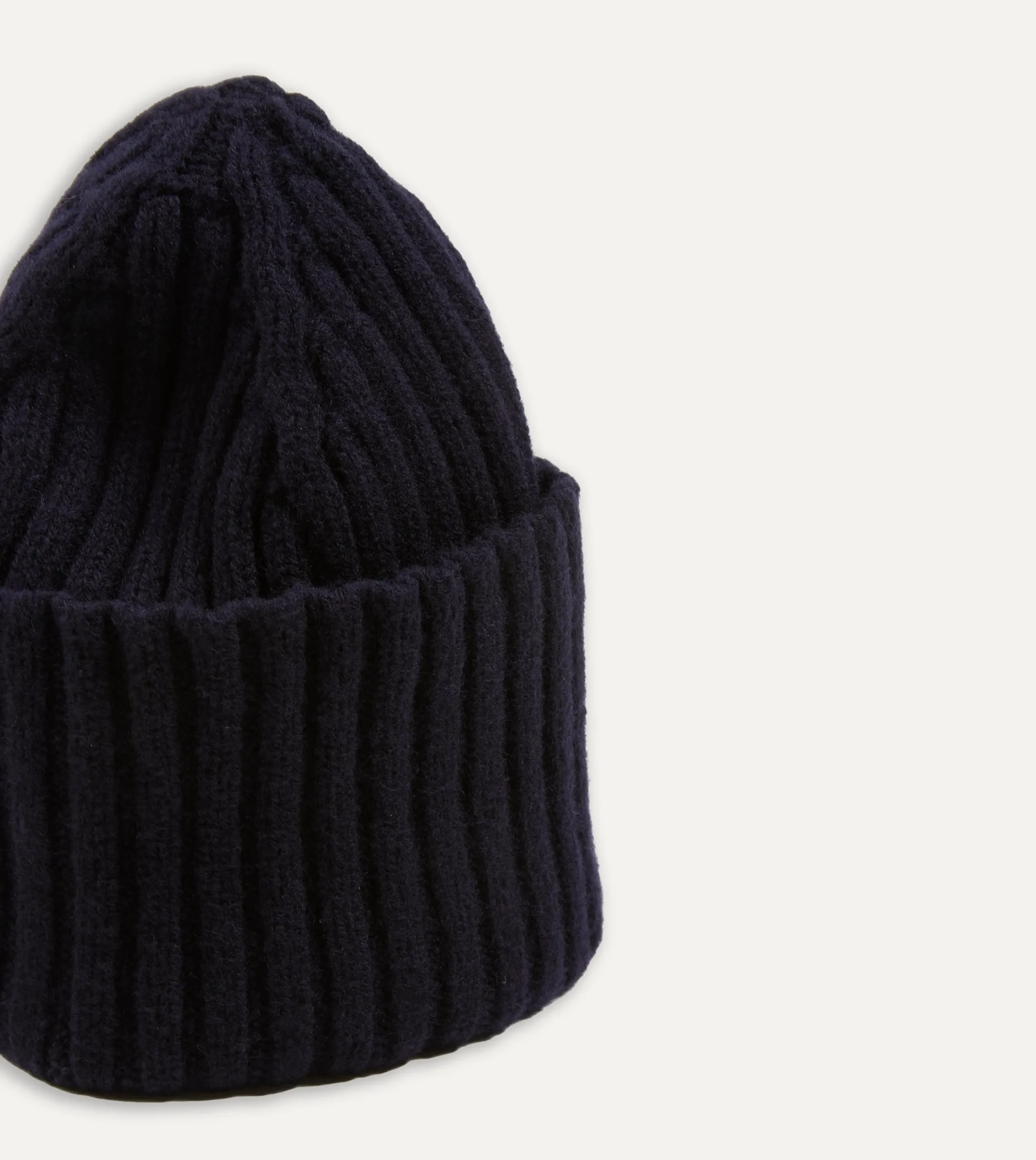 Drake’s Lambswool Ribbed Knit Cap
