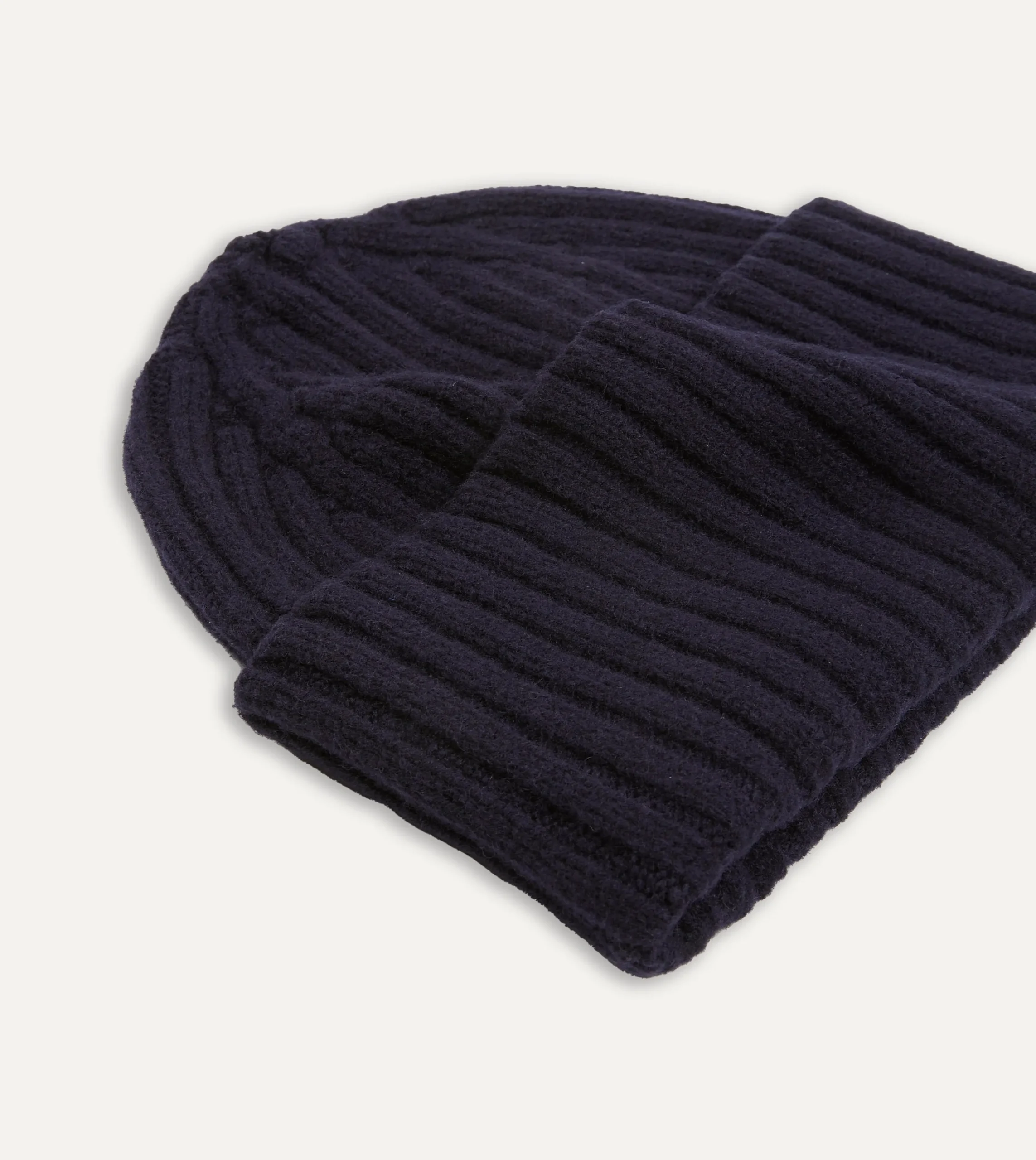 Drake’s Lambswool Ribbed Knit Cap
