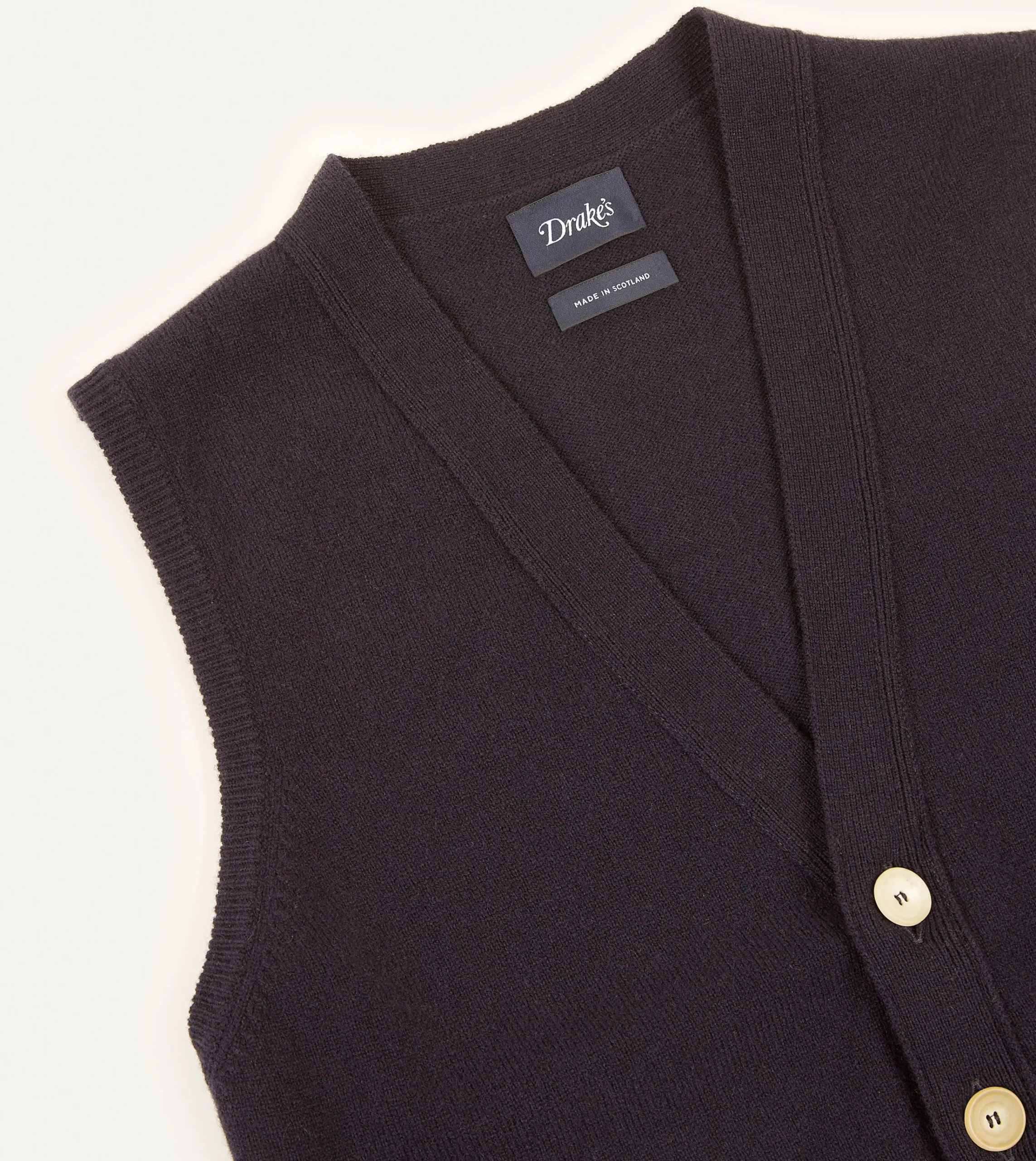 Drake’s Lambswool Sleeveless Cardigan
