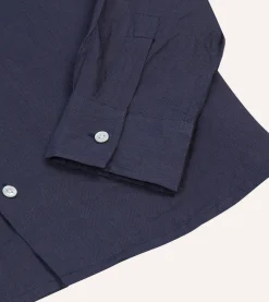 Drake’s Linen Camp Collar Long Sleeve Shirt