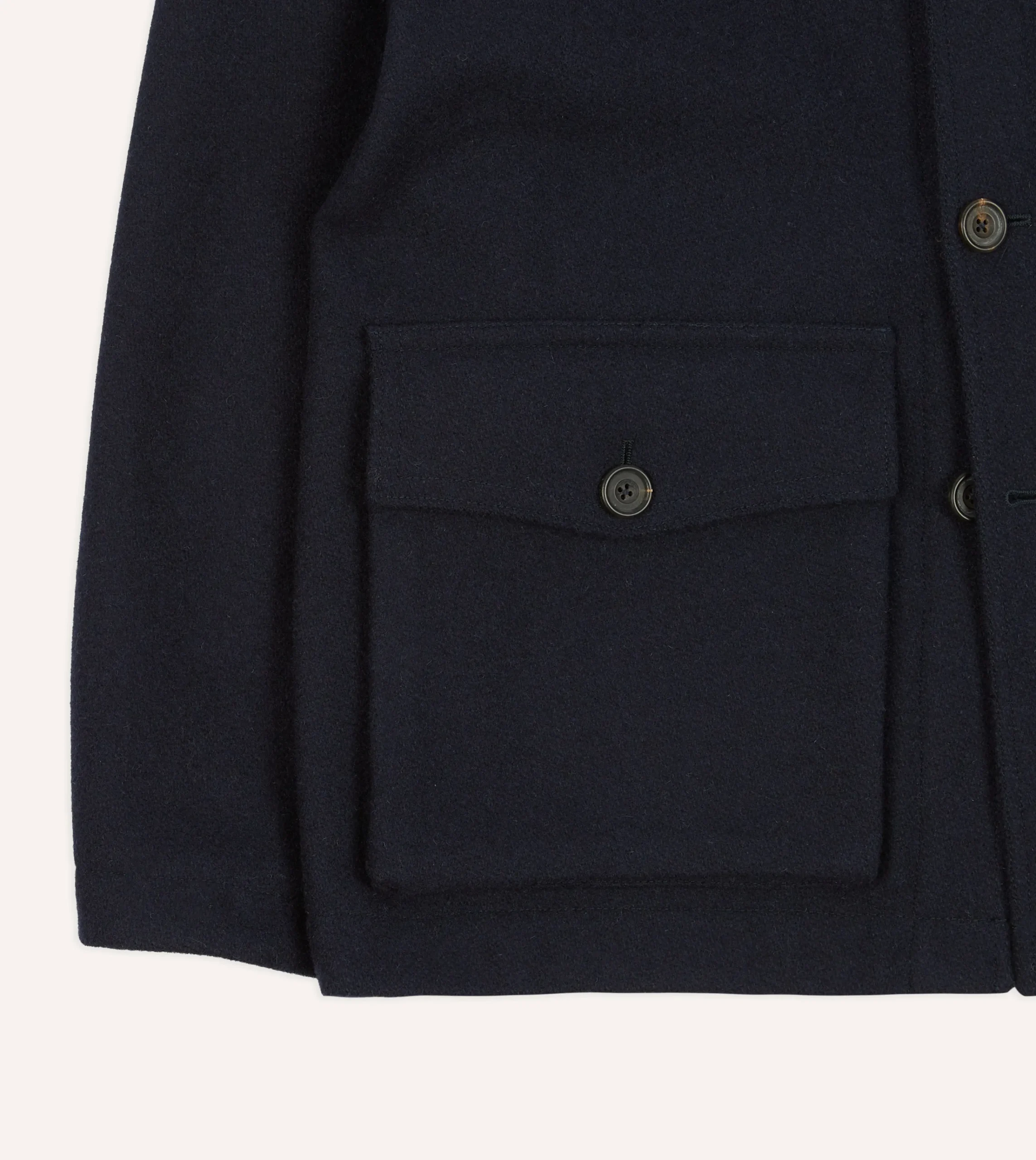 Drake’s Navy Melton Wool Donkey Chore Jacket