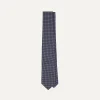 Drake’s Navy Micro Polka Dot Silk Self-Tipped Tie