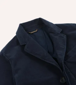 Drake’s Navy Moleskin Overcoat