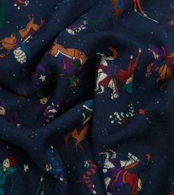 Drake’s Mughal And Stars Print Wool Scarf