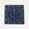 Drake’s Navy Mughal Leopards Print Wool-Silk Bandana