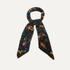 Drake’s Navy Mughal Print Wool-Silk Square Scarf