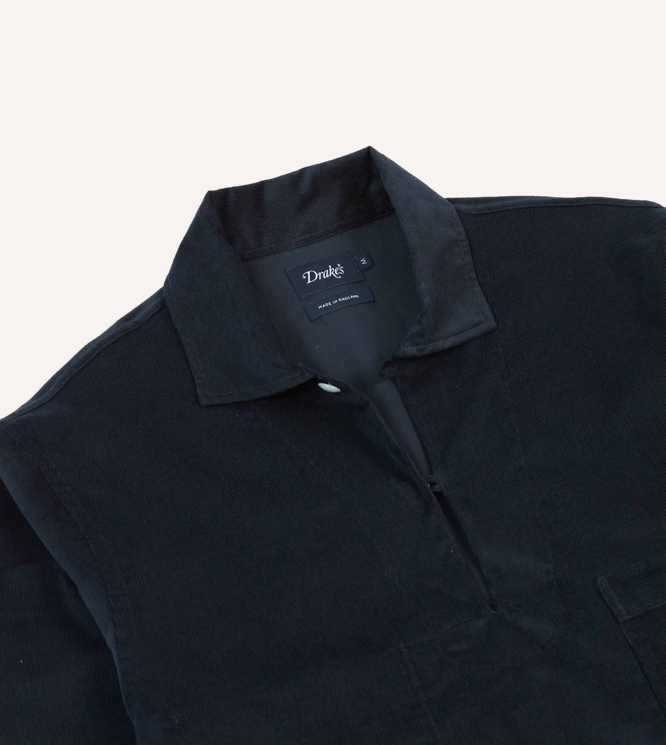 Drake’s Navy Needlecord Smock