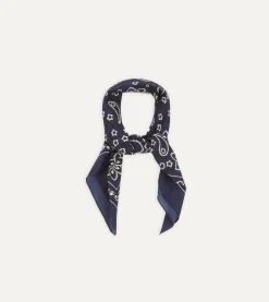 Drake’s Paisley Print Cotton Bandana