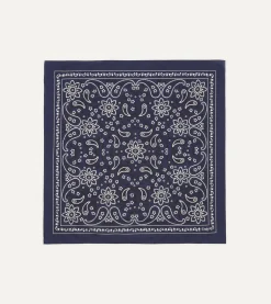 Drake’s Paisley Print Cotton Bandana