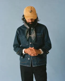 Drake’s Navy Paisley Print Wool-Silk Bandana