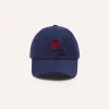 Drake’s Navy Pigeon Flag Emblem Cotton Twill Baseball Cap
