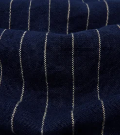 Drake’s Navy Pinstripe Heavy Linen Five-Pocket Chore Jacket