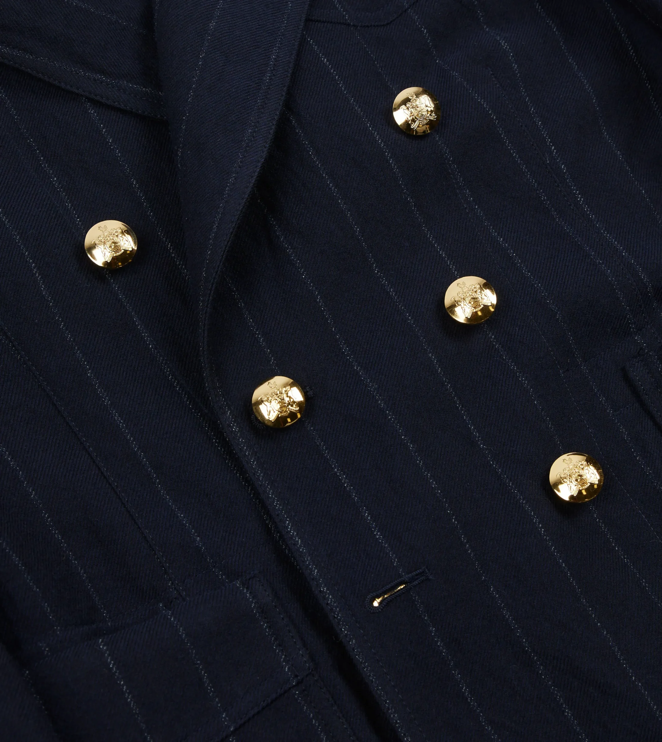 Drake’s Navy Pin Stripe Wool-Cotton Games Blazer Mk. III