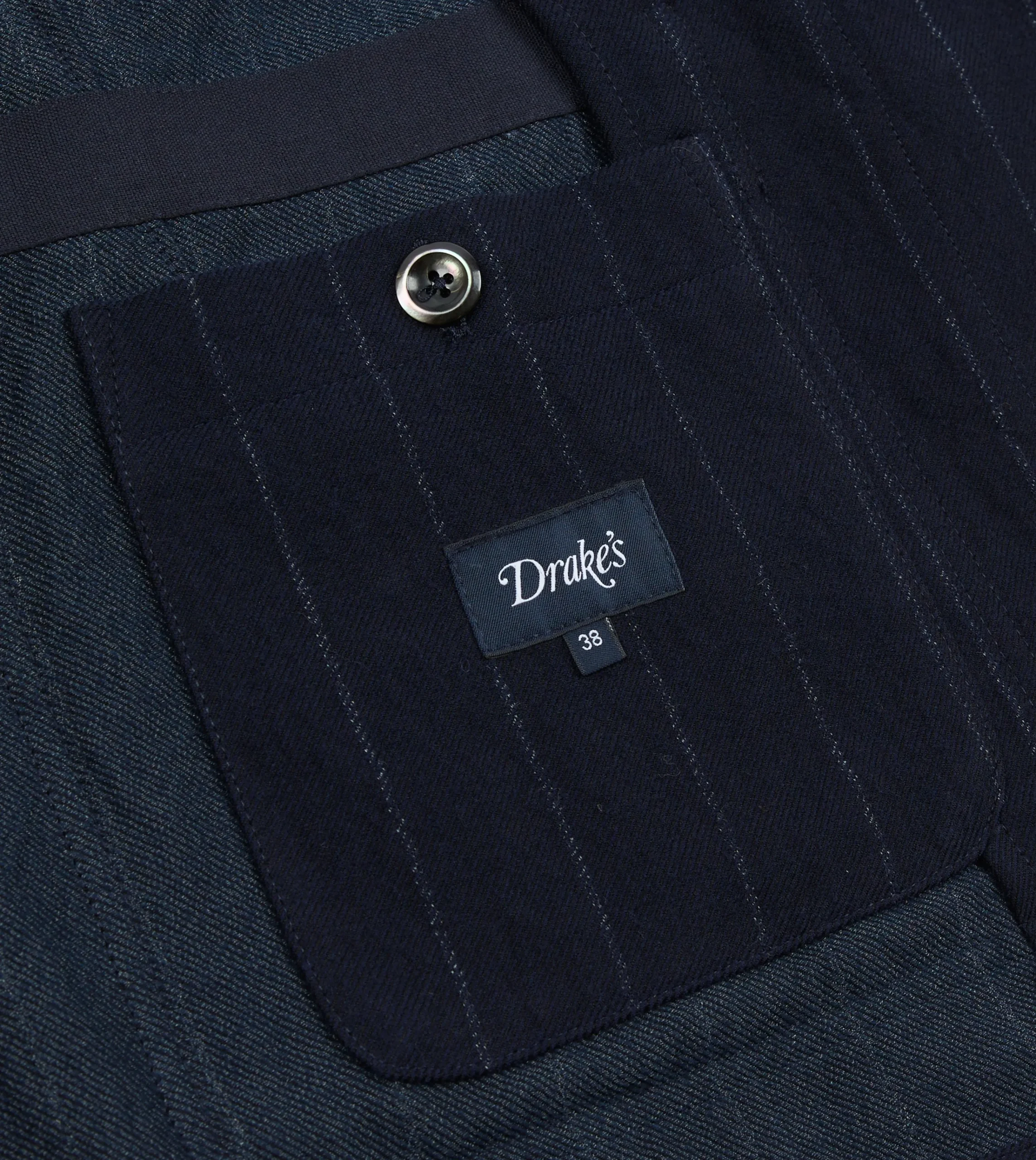 Drake’s Navy Pin Stripe Wool-Cotton Games Blazer Mk. III