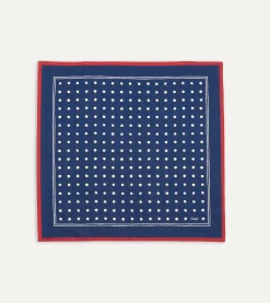 Drake’s Navy Polka Dot Print Bandana