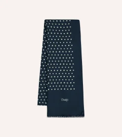 Drake’s Polka Dot Wool Scarf