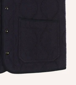 Drake’s Navy Quilted Casentino Snap Vest