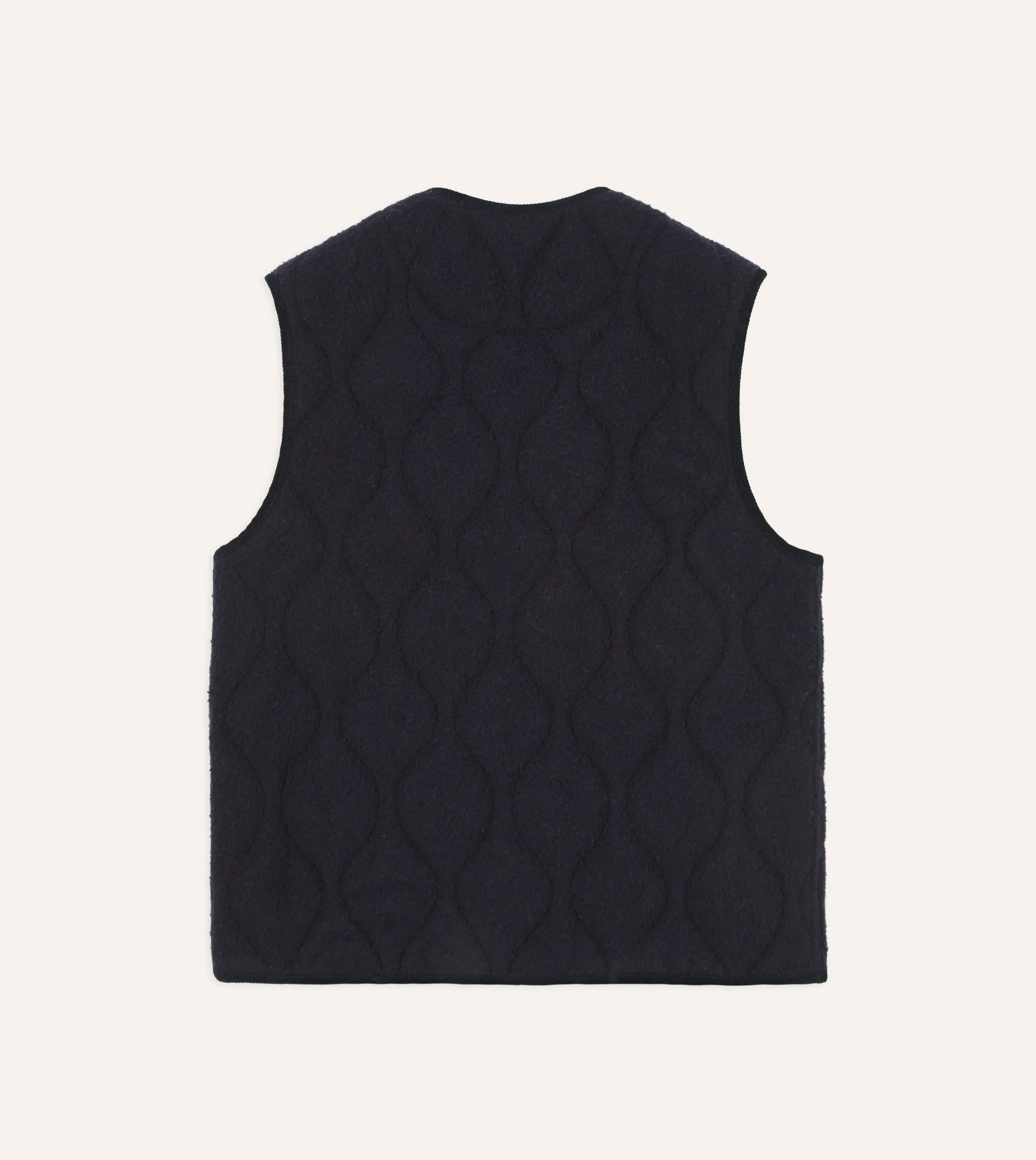 Drake’s Navy Quilted Casentino Snap Vest