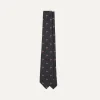 Drake’s Navy Red Pennant Motif Silk Tipped Tie