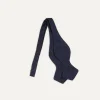 Drake’s Navy Self-Tie Satin Batwing Bow Tie