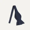 Drake’s Navy Self-Tie Satin Butterfly Bow Tie