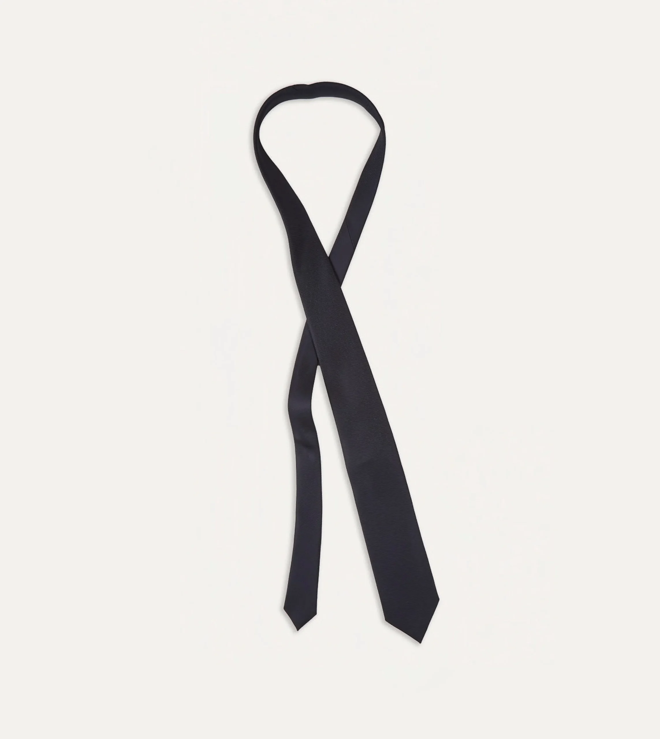 Drake’s Navy Silk Twill Tipped Tie
